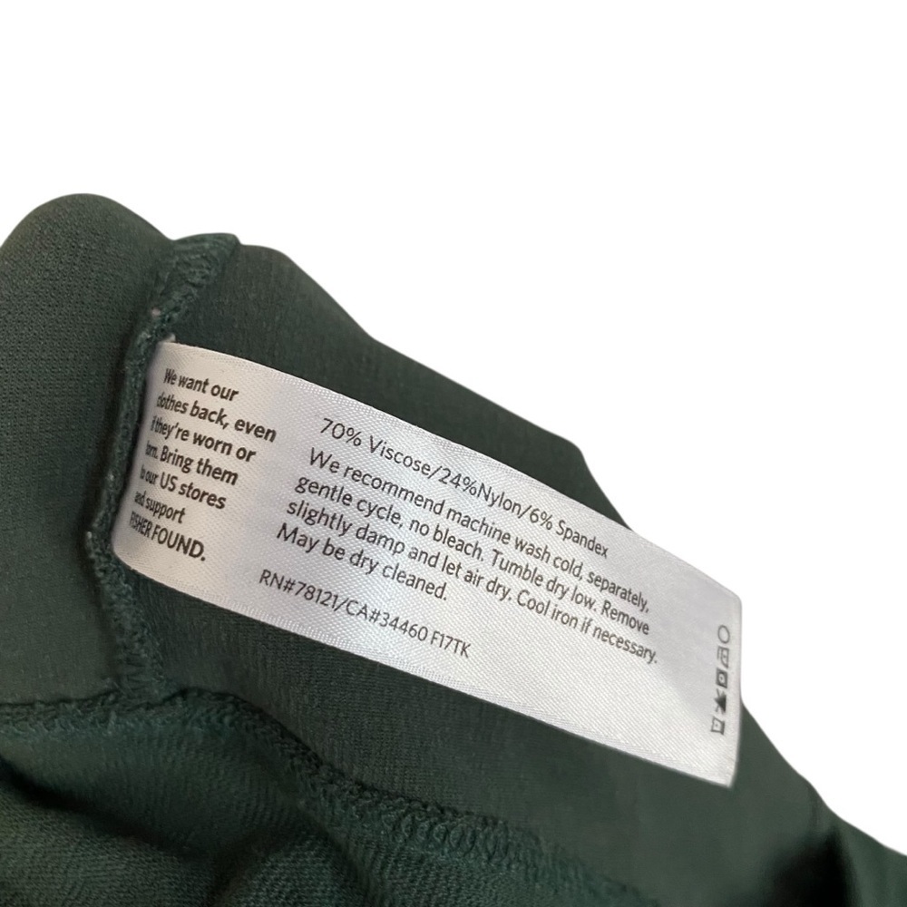 Eileen Green Forrest Green Mid Rise Crop Comfort Pull On Pants Size XL - Picture 5 of 5